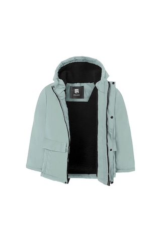 Kız Çocuk Mint Yeşili İçi Kürklü Su Ve Rüzgar Geçirmez Kapüşonlu 3 Cep Kışlık Mont Mint Yeşili
