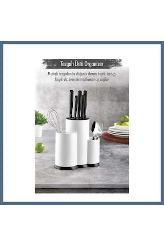 Buradabulabilirsin Tezgah Üstü Beyaz Kaşıklık & Bıçaklık & Kepçelik & Organizer Bbz