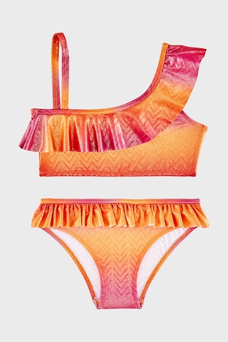 Slipstop Charmiss Junior Tek Omuz Detaylı Hızlı Kuruyan Uv Korumalı Fırfırlı Bikini Kız Çocuk Bikini Sb2614000601 Oranj