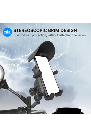 Homyl Motosiklet Telefon Montajı 360 Dönebilen Şok Bisiklet 195mmx115mmx105mm