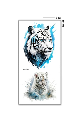 Hayal Sepeti Geçici Dövme 9,5x19cm Tattoo Minimal Tattoo Aksesuar Şık Kaplan Modeli
