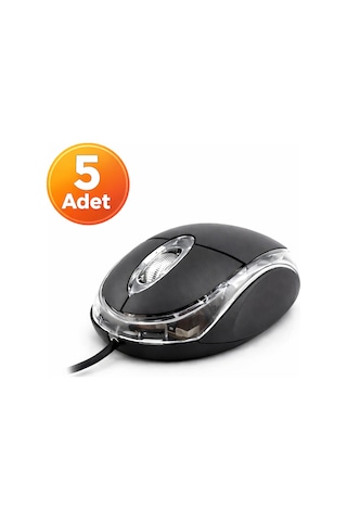 5 Adet - Koodmax Usb Optik Mouse 800 Dpı - Kablolu Maus - Işıklı W0015-n5-5adet