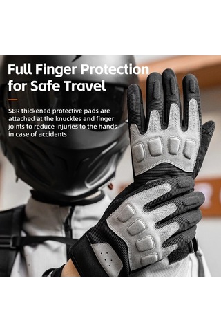 Rockbros Mt016 1 Çift Açık Bisiklet Koruma Eldiveni Dokunmatik Ekran Tam Parmak Eldiven - Siyah M