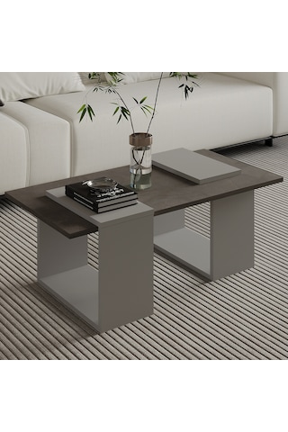 Matris Modern Orta Sehpa Geometrik Tasarım Ve Şık Detaylar Gordion Mermer/gri