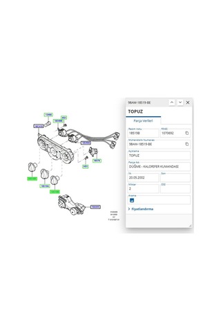 Kalorifer Düğmesı Orta Connect Erc 216 - 98aw 18519 Be