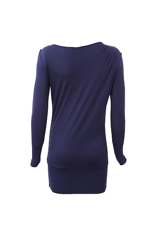 Bulalgiy Kadın Lacivert Geniş Yaka Bluz - Bga013141