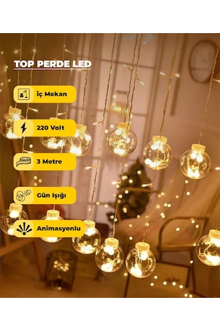 Top Perde Dekoratif Led - 3 Metre - Animasyonlu 5 METRE