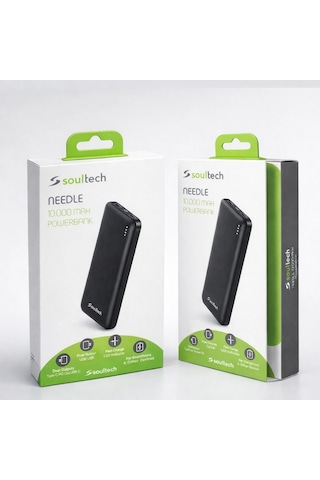 Soultech Needle 10.000 Mah Hızlı Şarj Powerbank Çift Usb Çıkışlı Taşınabilir Şarj Cihazı Çok Renkli