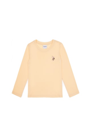 U.S. Polo Assn. Kız Çocuk Sarı Bisiklet Yaka Basic Sweatshirt 50317915-VR053