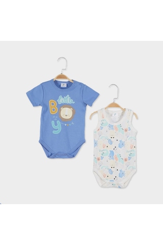 Çimpa Panolino 2'li Bebek Body 20729 Ekru - Mavi
