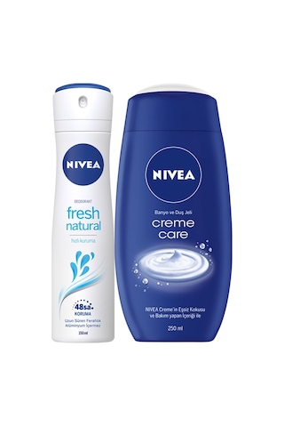 Nivea Fresh Natural Kadın Sprey Deodorant 150 ML + Creme Care Duş Jeli 250 ML Nivea Fresh Natural Kadın Sprey Deodorant 150 ML + Creme Care Duş Jeli 250 ML