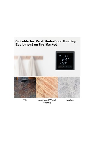 Moveevo Wifi Akıllı Sıcaklık Kontrol Paneli 16a - Led Dokunmatik Ekranlı Ev Isıtma Termostati 85-250v - Mh-1828aw Siyah