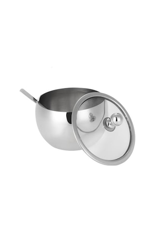 Paslanmaz Çelik Şeker Kase Baharat Kavanoz Çeşni Pot Spice Konteyner Kapak Kaşık Mutfak Aletleri Gadgets Canlı Cuet Şeker & Amp Amp Krema Tencere 3 Kaşık Klipsli