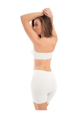 Cottonhill Premium - Kadın Ultra-rahat Seamless Yüksek Bel Uzun Paça Boxer-beyaz Beyaz