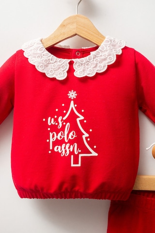 U.S. Polo Assn. U.s. Polo Assn Kız Bebek Kırmızı Takım Usb2735-c-v1 Kırmızı