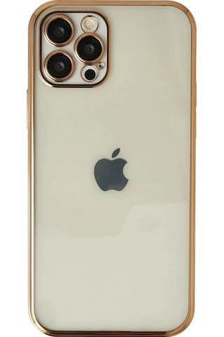 Durukar Apple Uyumlu iPhone 12 Pro Max Kılıf Lensli Silikon - Gold