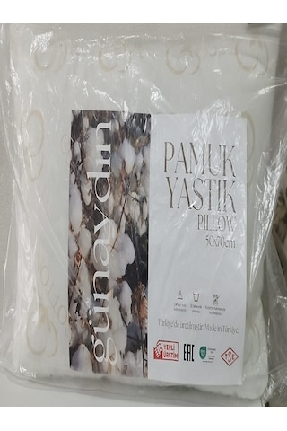 Günaydın Pamuk Yastık , Nefesalan Doku ,organik Pamuk, Kapitonesiz , Çantasız , 50x70 Yastık Beyaz