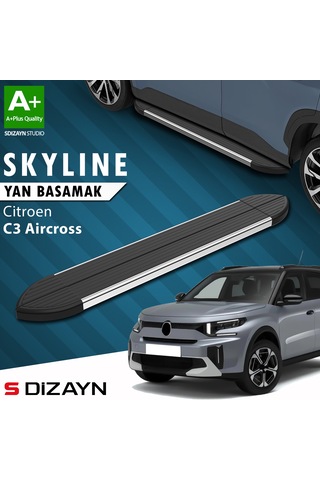 S-dizayn Citroen C3 Aircross 2 Skyline Krom Yan Basamak 183 Cm 2024 Üzeri A+ Kalite
