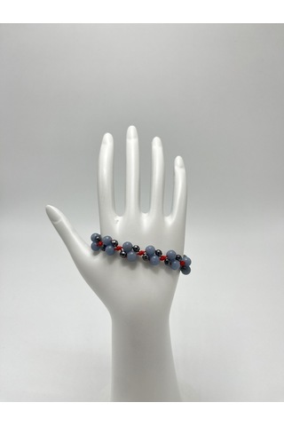 Yıldız Doğal Taş 6mm Ipli Anjelit Ayarlanabilir Ölçü Doğal Taş Bileklik Mavi