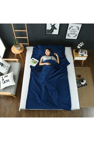 Pazly Leke Geçirmez Poliester Uyku Tulumu Astarı - 115x210cm, Taşıma Çantası, Çok Renkli Çok Renkli