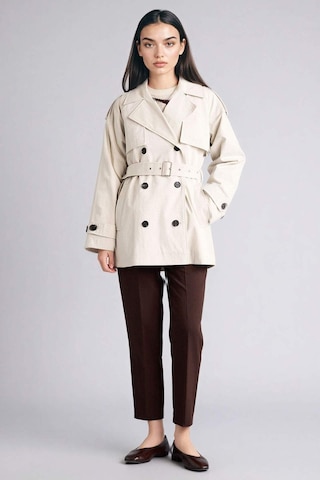 Defacto Regular Fıt Gömlek Yaka Twill Trençkot G9950ax26spgr392 Gri-gr392