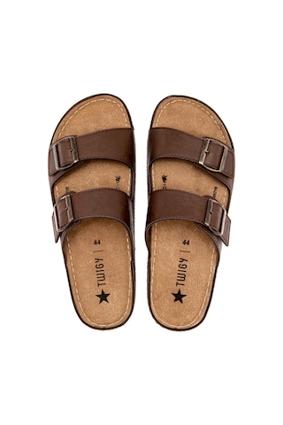 Twigy Olive Erkek Terlik Kahverengi 40/45 Kahverengi