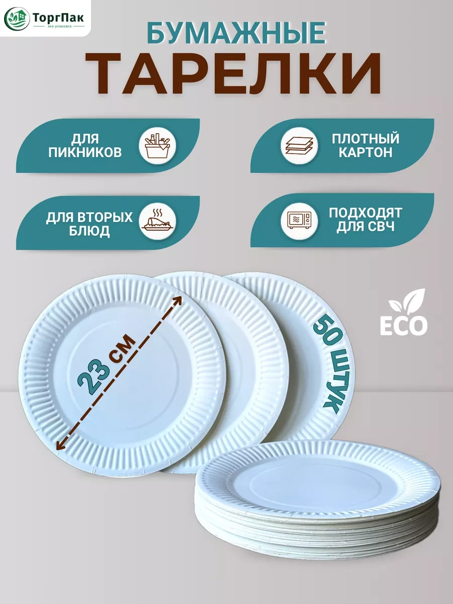 Euecopack Tek Kullanımlık Tabaklar 23 Cm 50 Adet. 223586311 50