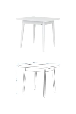 Vilinze Deniz Sandalye Avanos Ahşap Mdf Sabit Mutfak Masası Takımı - 80x80 Cm Sigma Gri