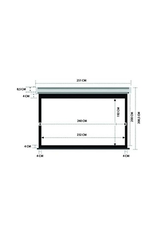 Codegen Ax-24 240x200cm Siyah Fonlu Storlu Kilitleme Mekanizmalı Projeksiyon Perdesi, Beyaz