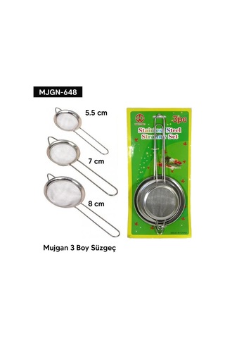 3 Boy Süzgeç Seti Açık Lacivert