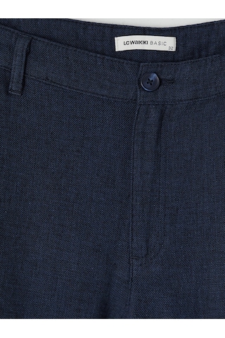 Lcwaıkıkı Classic Lacivert Regular Fit Keten Karışımlı Erkek Şort