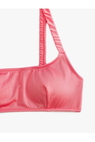 Koton Bralet Bikini Üstü Arkası Kopça Kapamalı Büzgü Detaylı Pedli Pembe 4sak10253mm