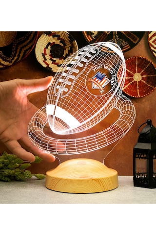Amerikan Futbolu Topu Hediye Led Gece Lambası, Türkiye Korumalı Futbol Ligi Hediyesi, Amerikan Futbolu Hayranlarına Hediye 3 Boyutlu Gece Lambası