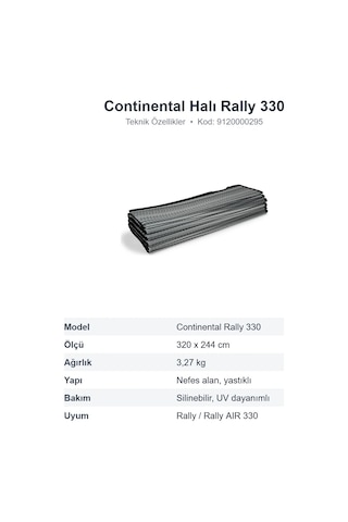 Dometic Continental Halı Rally 330 Ön Çadır Halısı, Nefes Alan 320x244 Cm 9120000295