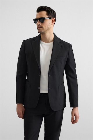 Süvari Siyah Slim Mono Yaka Düz Torba Cep 6 Drop Takım Elbise Tk1006900382-s09 Siyah