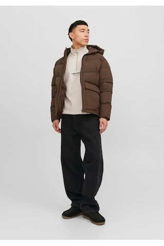 Jack & Jones Dik Yaka Yarım Fermuarlı Sweatshirt - Vesterbro 12241777 Moonbeam Yeşil
