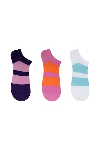 3 Çift Kadın Patik Çorap Çok Renkli