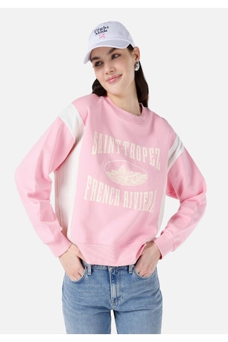 Colins Regular Fit Yuvarlak Yaka Baskılı Kadın Pembe Sweatshirt Cl1068053 Q1.v1 Pın Pembe