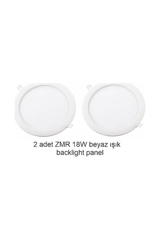 2 Adet Zmr 18w Beyaz Işık Slım Backlıght Panel Armatür Beyaz