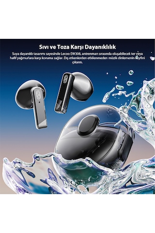 Lecoo EW308 Kablosuz Bluetooth 5.1 TWS Mikrofonlu Kulak İçi Kulaklık