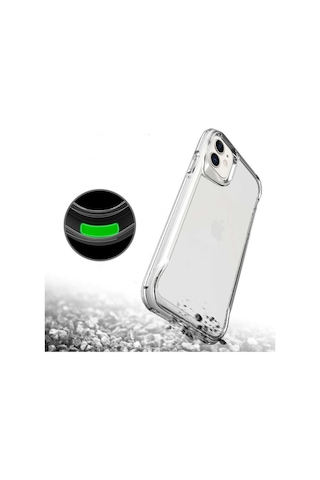 Apple Uyumlu iPhone 11 Uyumlu Kılıf Eğimli Kamera Dizayn Sert Şeffaf Silikon -