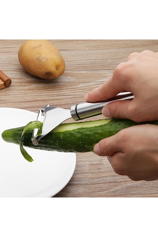 Paslanmaz Çelik Soyucu Meyve Bıçağı Planer Çok Fonksiyonlu Mutfak Sıyırıcı Patates Soyma Bıçağı Üçgen Planlayıcı , Boyut:üçgen Planlayıcı Diğer