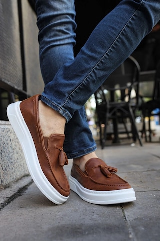 Roof Atelier Erkek Taba Püskül Detaylı Loafer Ayakkabı - 127 - Cbt Loafer-x Taba