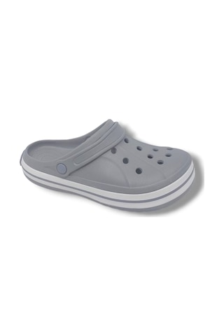 Zerhan Cflex 22233 Unisex Gri Beyaz Gri Sabo Terlik Sandalet Gri