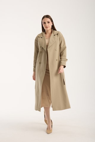 Açık Haki Oversize Rüzgarlık Detaylı Trençkot Açık Haki