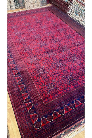 El Dokuma Afghan Halısı Bordo
