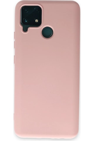 Cosmotex Newface Realme C15 Kılıf Nano İçi Kadife Silikon - Pudra