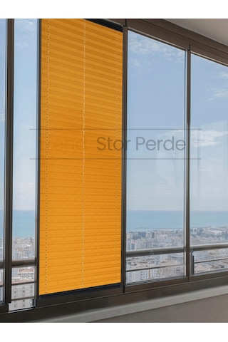 Truncu Plise Katlanır Cam Balkon Perdesi - Ofis Perdesi - Salon Perdesi - 032 Truncu