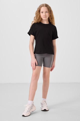 Siyah Pamuklu O Yaka Oversize Fit Basic Kız Çocuk T-shirt - 75182 Siyah