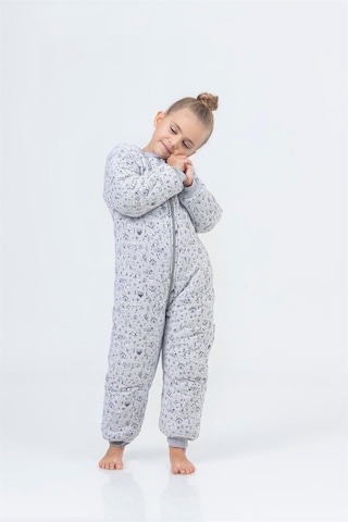Kız Erkek Çocuk Kalın Elyaf Dolgulu Premium Kalite 2.5 Tog Desenli Uyku Tulumu Açık Gri